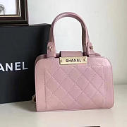 Chanel Small Label Click leather Shopping Bag Pink A93731 20cm - 2