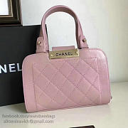 Chanel Small Label Click leather Shopping Bag Pink A93731 20cm - 4