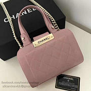 Chanel Small Label Click leather Shopping Bag Pink A93731 20cm - 5
