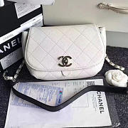 Chanel Grained Calfskin Caviar Stitched Shoulder Bag White A92949 VS07753 - 6