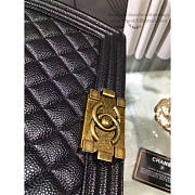 Chanel Quilted Caviar Medium Boy Bag Gold Hardware Black VS01578 25cm - 4