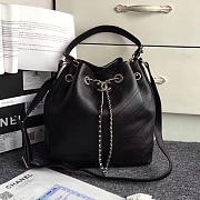 Chanel Calfskin Bucket Bag Balck A93597 27cm - 1