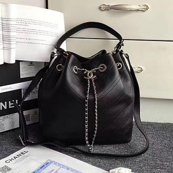 Chanel Calfskin Bucket Bag Balck A93597 27cm