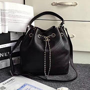 Chanel Calfskin Bucket Bag Balck A93597 27cm - 5
