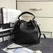 Chanel Calfskin Bucket Bag Balck A93597 27cm - 3