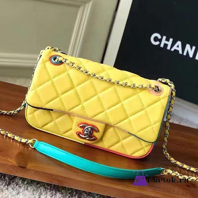 Chanel Yellow Multicolor Small Flap Bag A150301 23cm - 1