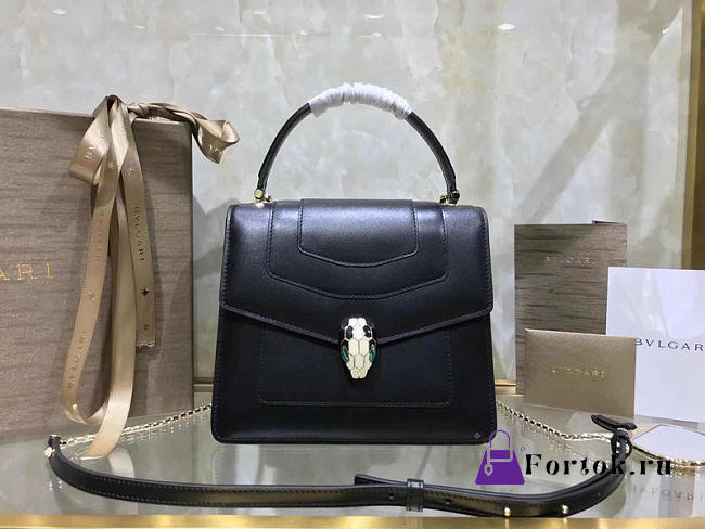 Bvlgari Serpenti Forever Calf Leather Flap Cover Handle Bag 284537 - 1