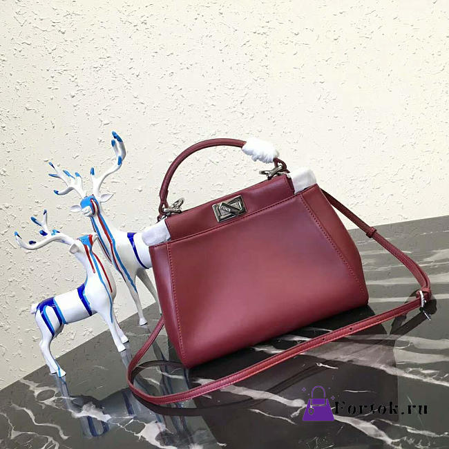Fendi Shoulder Bag Red Wine 23cm - 1
