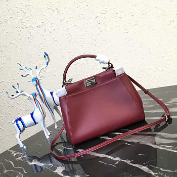 Fendi Shoulder Bag Red Wine 23cm