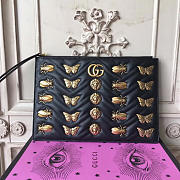 Gucci GG Leather Clutch Bag Black 04 30cm - 1