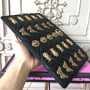Gucci GG Leather Clutch Bag Black 04 30cm - 6