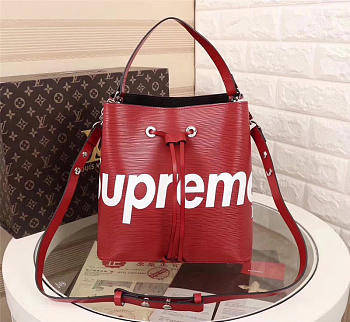 Louis Vuitton Supreme Bucket Bag Red M44022