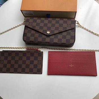 Louis Vuitton Pochette Felicie Damier Ebène Canvas N63032