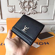  Louis Vuitton LOCKME II COMPACT WALLET Black 3170 - 1