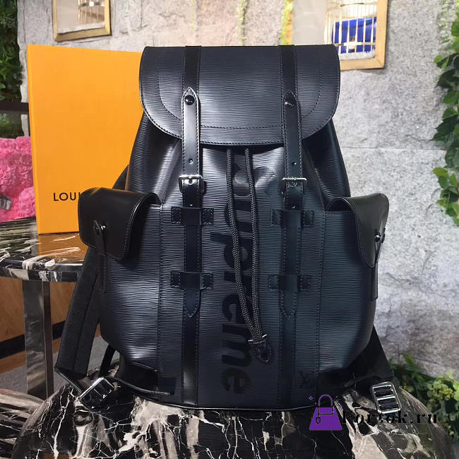 LV Supreme Joint Limited Series Christopher backpack Noir M41709 45cm    - 1