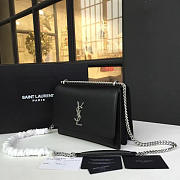 YSL SUNSET MONOGRAM MEDIUM GRAINED Black 4730 22cm  - 3