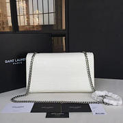 YSL MONOGRAM KATE Silver Tassel Crocodile White 4759 28.5cm  - 4