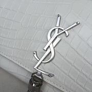 YSL MONOGRAM KATE Silver Tassel Crocodile White 4759 28.5cm  - 2