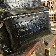 YSL Monogram Backpack Crocodile Leather Black 4803 31cm  - 6