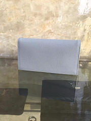 YSL MONOGRAM KATE Clutch GRAIN DE POUDRE EMBOSSED Light Blue 4947 25cm  - 4