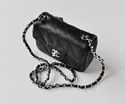 CHANEL Caviar Leather Flap Bag With Silver Hardware Black 17.5cm - 4