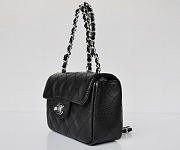 CHANEL Caviar Leather Flap Bag With Silver Hardware Black 17.5cm - 5