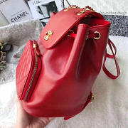 Chanel Grained Calfskin Gold-Tone Metal Backpack Red A93748 26cm - 6