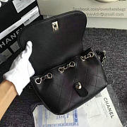 Chanel Grained Calfskin Caviar Stitched Shoulder Bag Black A92949 VS08810 - 5