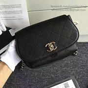 Chanel Grained Calfskin Caviar Stitched Shoulder Bag Black A92949 VS08810 - 3