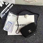 Chanel Grained Calfskin Caviar Stitched Shoulder Bag Black A92949 VS08810 - 2