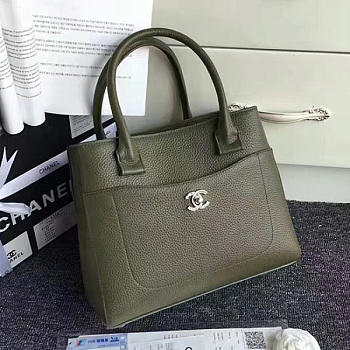 Chanel Calfskin Large Shopping Bag Green A69929 VS01555