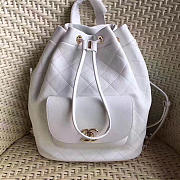 Chanel Calfskin Gold-Tone Metal Backpack White A98235 30cm - 1