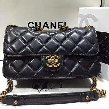 Chanel Quilted Calfskin Perfect Edge Gold Black A14041 26.5cm