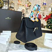 Delvaux Silk ribbon MM Brillant Satchel Black 1512 28cm - 5