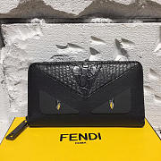 Fendi Wallet Crocodile Leather Black 18.5cm - 1