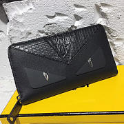 Fendi Wallet Crocodile Leather Black 18.5cm - 2