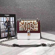 Fendi Kani Handbag Red and White 2018 19cm - 1