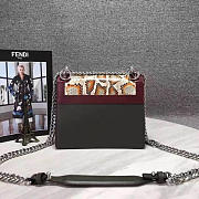 Fendi Kani Handbag Red and White 2018 19cm - 2