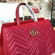 Gucci GG Marmont Matelassé Tote Red Leather 2236 35cm - 2