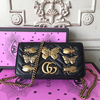 Gucci GG Marmont Shoulder Bag Black 2529 18cm