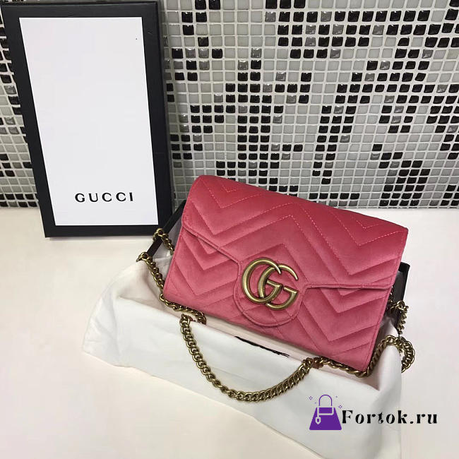 Gucci GG Leather WOC Pink 2582 20cm - 1