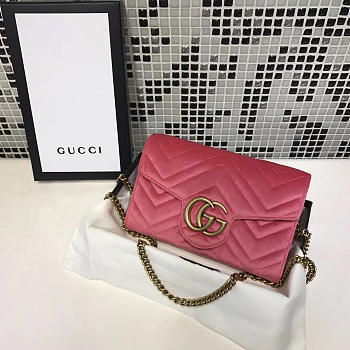 Gucci GG Leather WOC Pink 2582 20cm