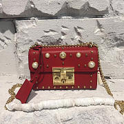 Gucci GG Leather Padlock studded Red 2624 19.5cm - 1