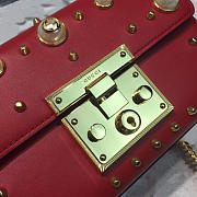 Gucci GG Leather Padlock studded Red 2624 19.5cm - 5