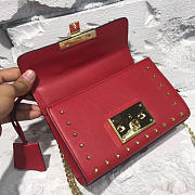 Gucci GG Leather Padlock studded Red 2624 19.5cm - 2