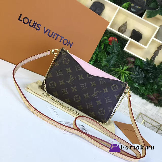 Louis Vuitton PALLAS CLUTH Pink 3617 23cm - 1