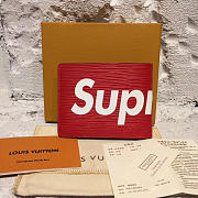 Louis Vuitton supreme pocket wallet 3803 Red 11cm - 1