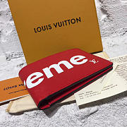 Louis Vuitton supreme pocket wallet 3803 Red 11cm - 4