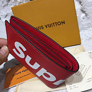 Louis Vuitton supreme pocket wallet 3803 Red 11cm - 3