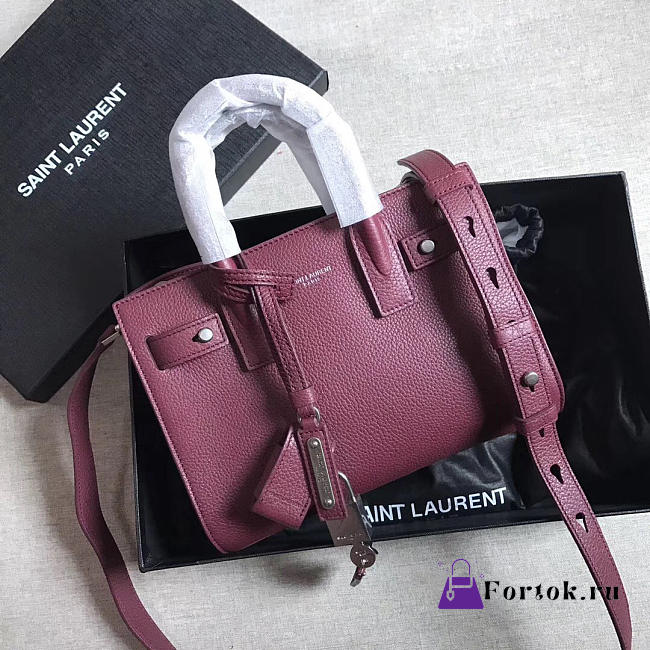 YSL Classic Sac-De-Jour Nano Purple Plum 22cm  - 1